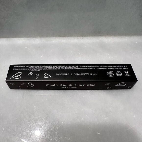 NWT Chula Beauty Black Brown Liquid Liner Duo Eyeliner 0.8g x2 - Picture 2 of 2